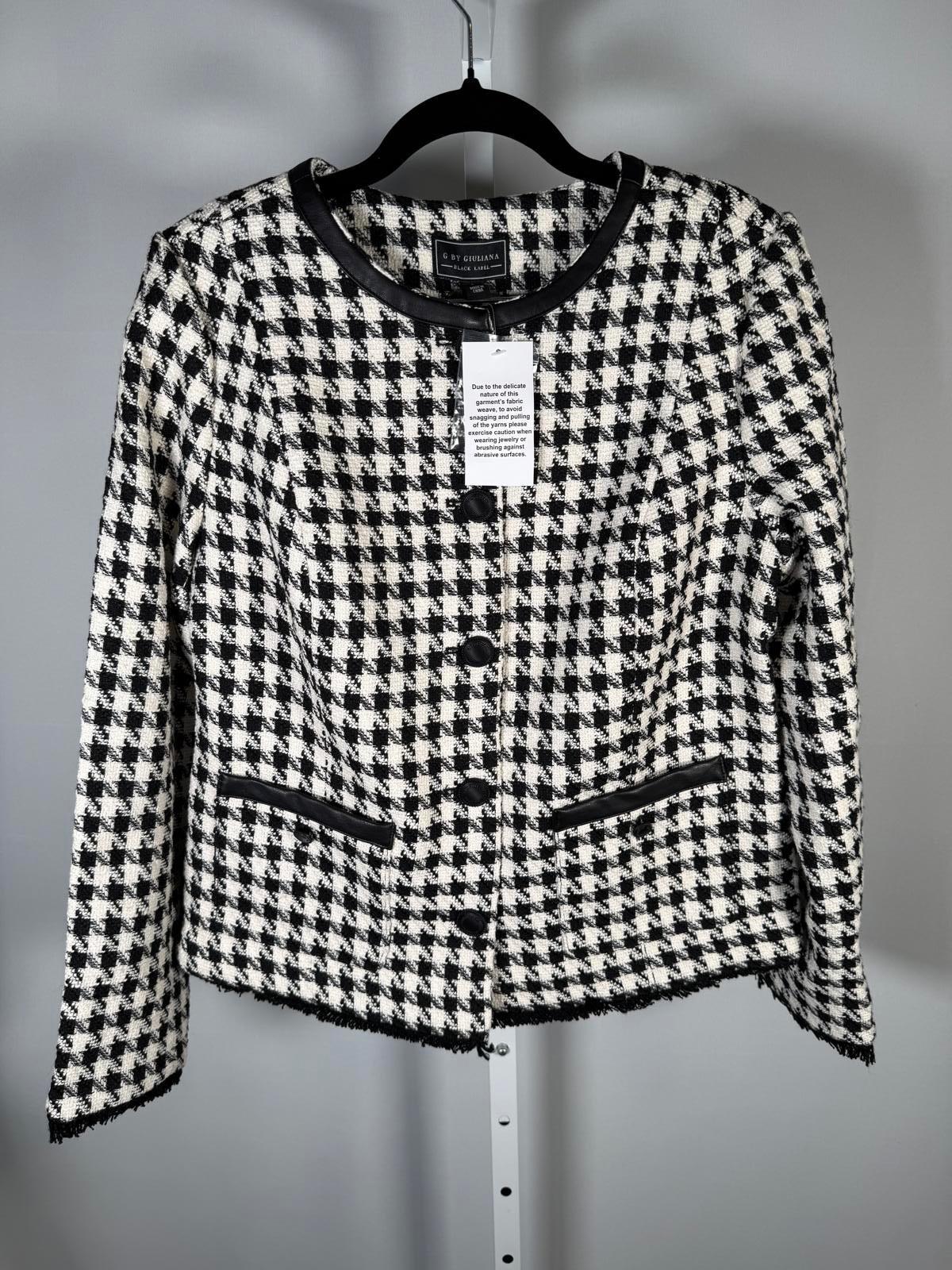 NWT G by Giuliana Black Label Timeless Jacket Houndstooth Size Small