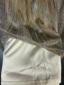 NWT Colleen Lopez Metallic Shimmer Peasant Blouse Size XXS