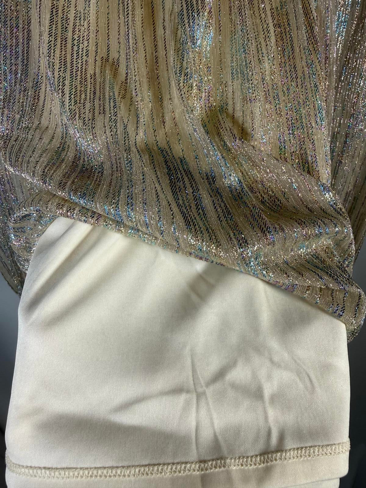 NWT Colleen Lopez Shimmer Peasant Blouse Size Small