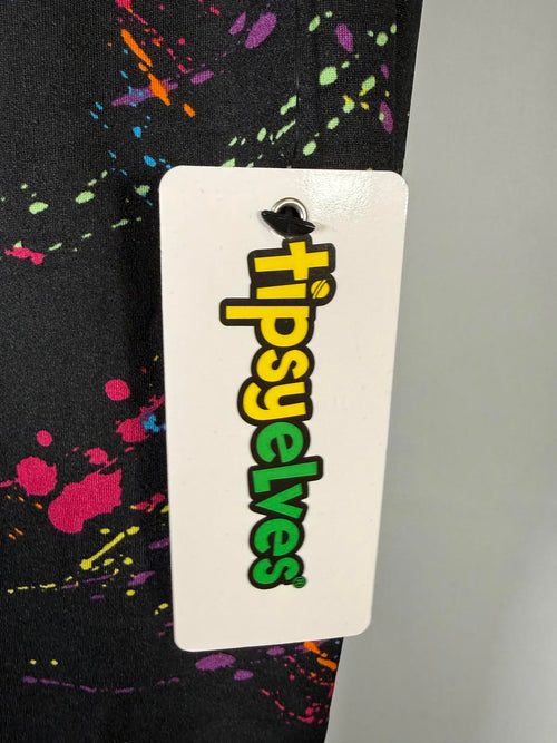 NWT Tipsy Elves Neon Splatter Women's Leggings Size Small