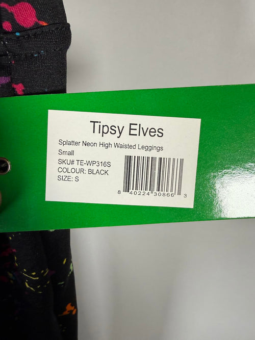 NWT Tipsy Elves Neon Splatter Women's Leggings Size Small