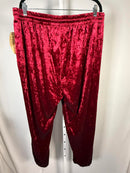 NWT One World Live and Let Live Red Crushed Velvet Jogger Pants Size 1X