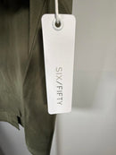 NWT Six/Fifty Olive Short Sleeve Pocket Back Blouse Size Large