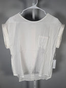 NWT Six/Fifty White Short Sleeve Button Back Blouse Size XS