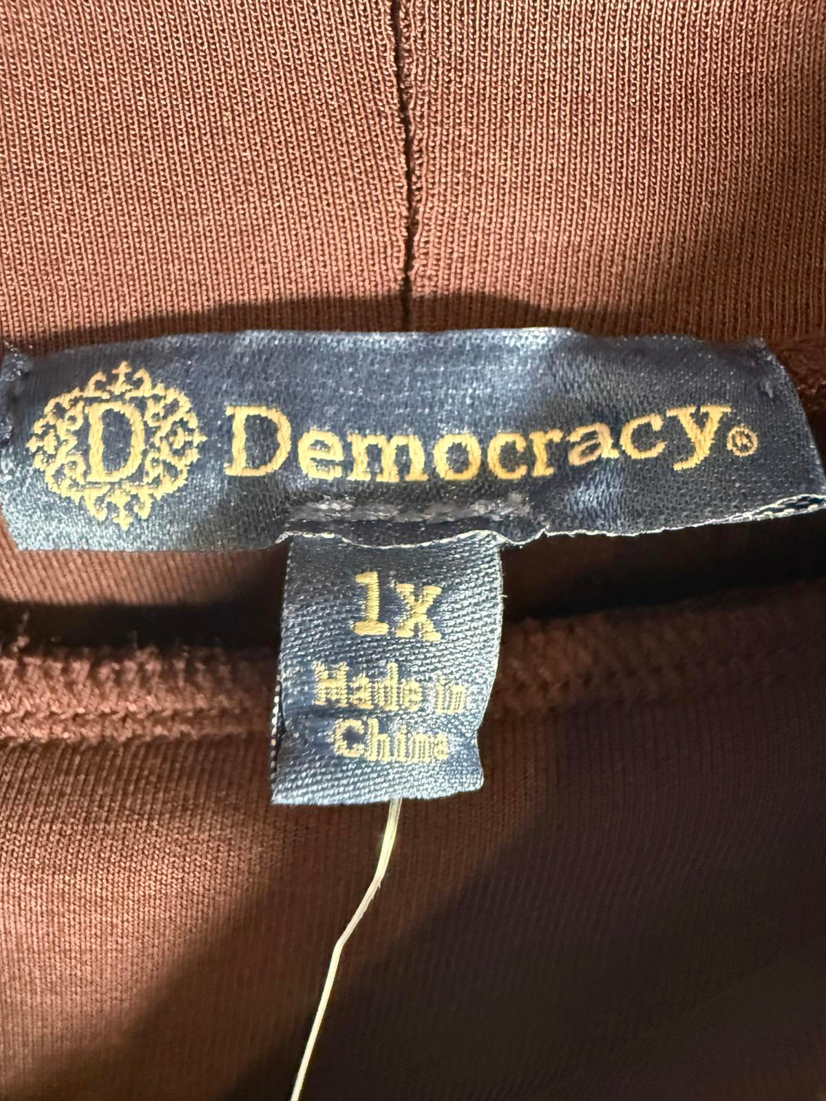 NWT Democracy Women’s Cabernet Blouson Sleeve Knit Mock Neck Top Sweater Size 1X