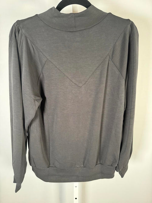 NWT Democracy Women’s Black Blouson Sleeve Knit Mock Neck Top Pullover Size M