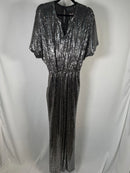 NWT G by Giuliana Black Label Metallic Knit Jumpsuit Size XS