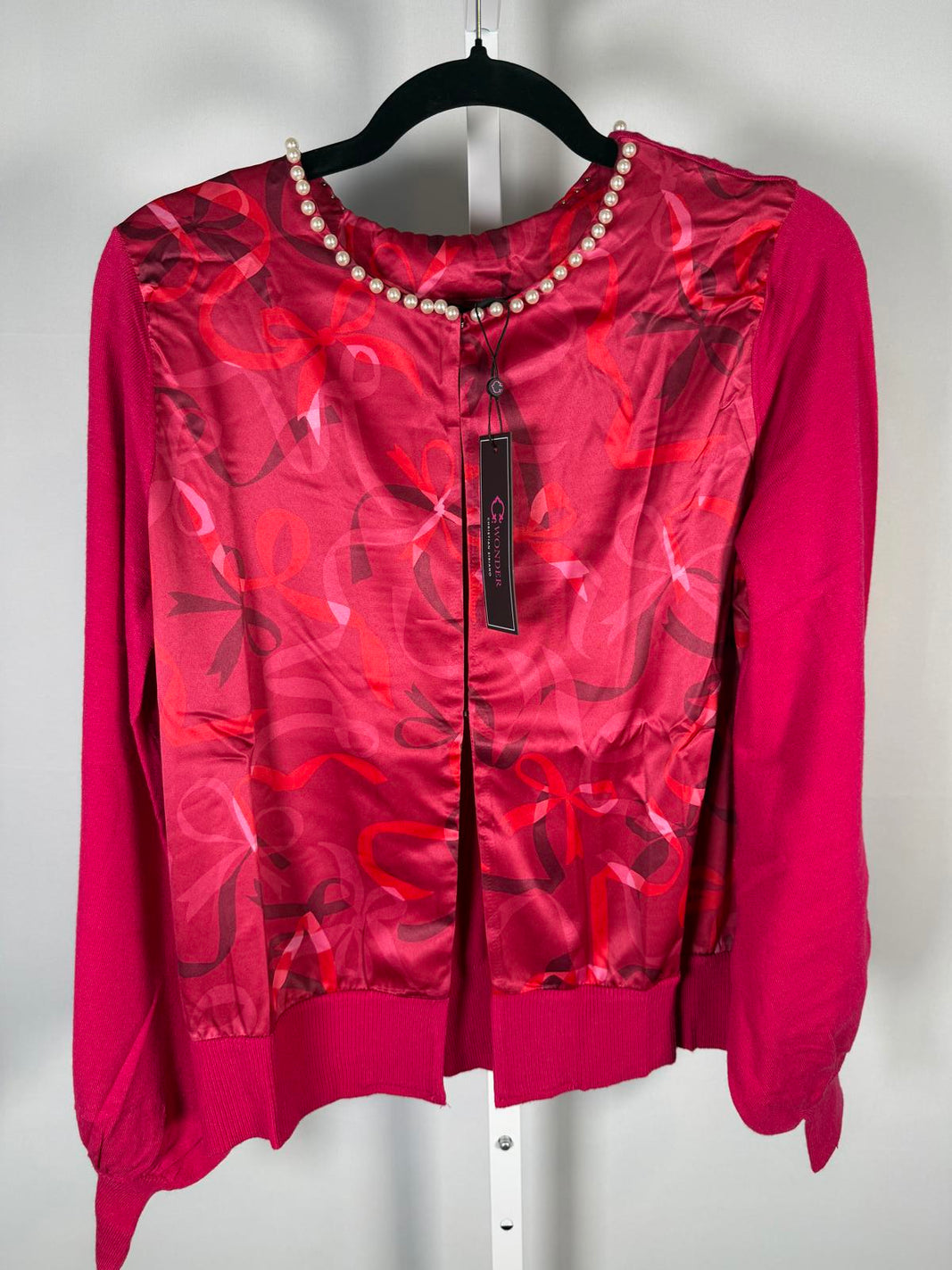 NWT C Wonder by Christian Siriano Women’s Pink Satin Front Cardigan Size Medium