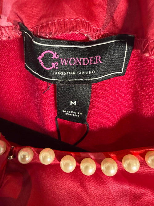 NWT C Wonder by Christian Siriano Women’s Pink Satin Front Cardigan Size Medium