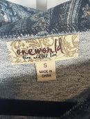 NWT One World Women’s Blue Paisley Cowl Neck Top Size Small