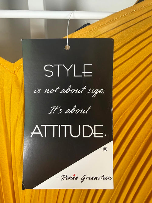 NWT Attitudes by Renee Global Illusions Cinch Pleated Top Apricot Size XL
