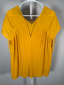 NWT Attitudes by Renee Global Illusions Cinch Pleated Top Apricot Size XL