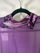 NWT G by Giuliana Women's Black Label Chiffon Poncho Velour Trim Purple Size XS