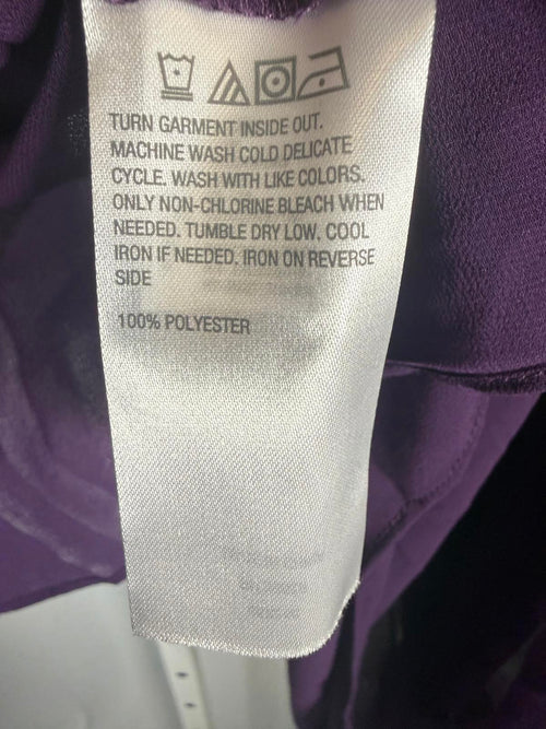 NWT G by Giuliana Women's Black Label Chiffon Poncho Velour Trim Purple Size XS