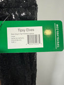 NWT Tipsy Elves Black Sequin High Waisted Leggings Size Large