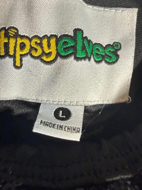 NWT Tipsy Elves Black Sequin High Waisted Leggings Size Large