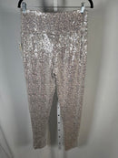 NWT Tipsy Elves Silver Sequin High Waisted Leggings Size Large