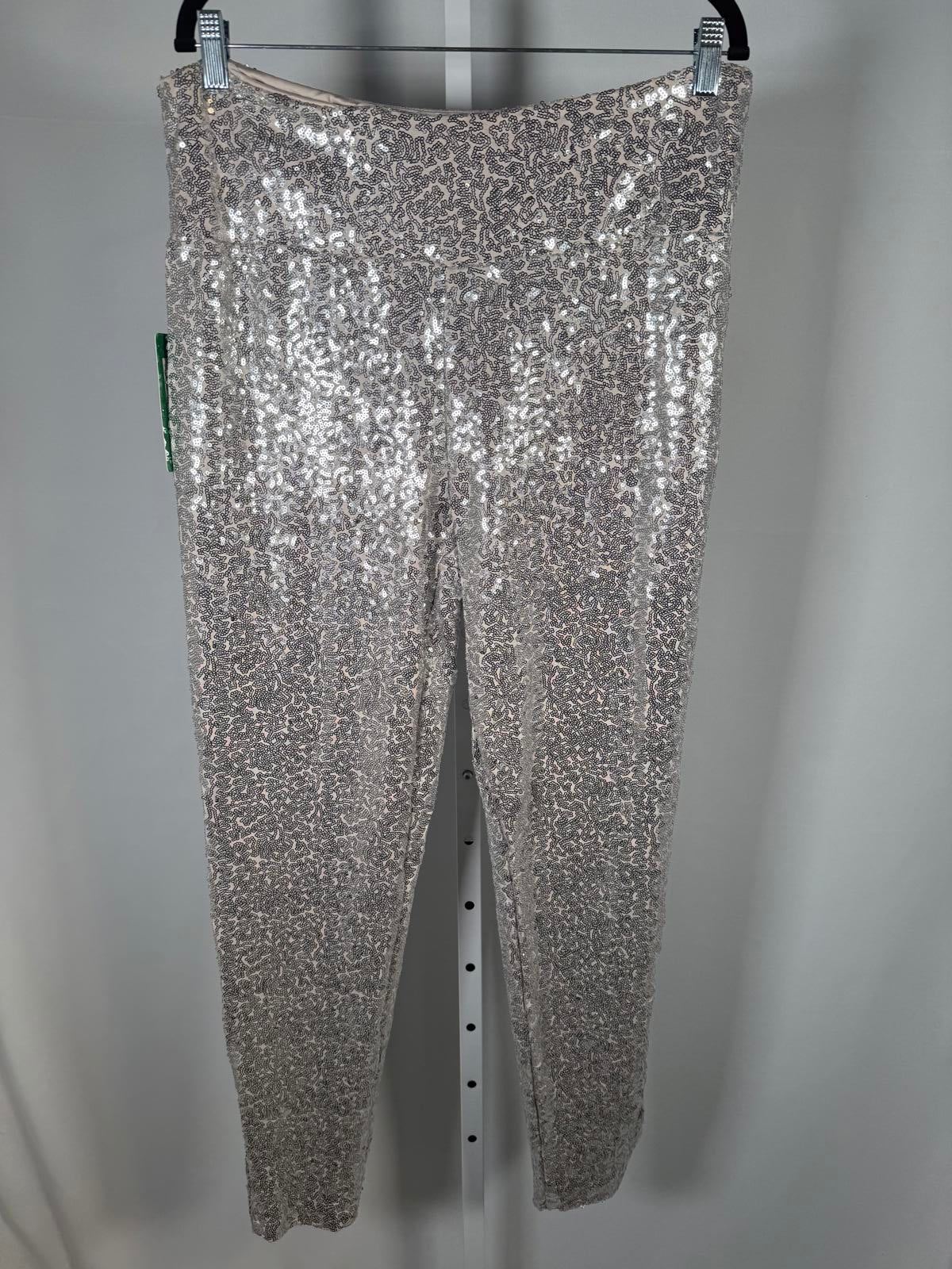 NWT Tipsy Elves Silver Sequin High Waisted Leggings Size 1X