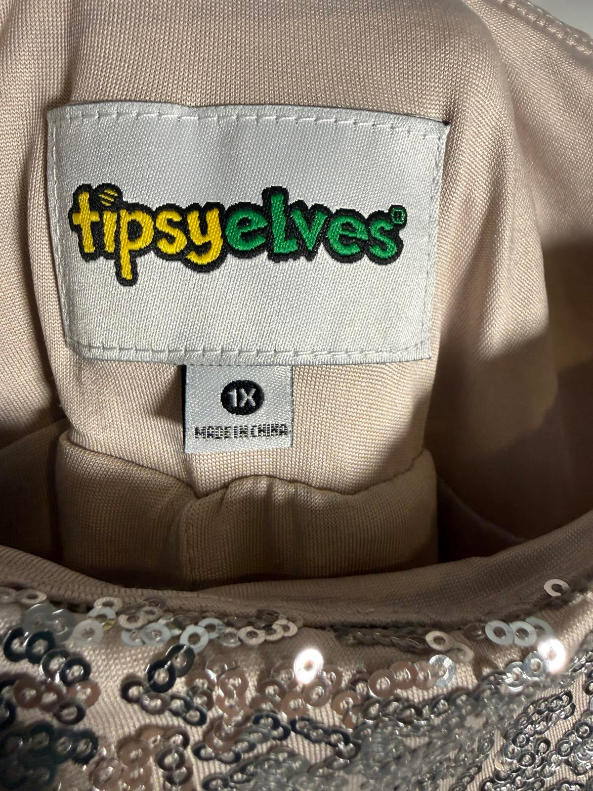 NWT Tipsy Elves Silver Sequin High Waisted Leggings Size 1X