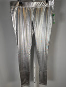 NWT Tipsy Elves Women’s Metallic Silver Leggings Size Large