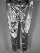NWT Tipsy Elves Women’s Metallic Silver Leggings Size Large