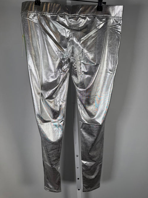 NWT Tipsy Elves Women’s Metallic Silver Leggings Size Large