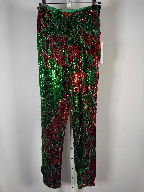 NWT Tipsy Elves Red & Green Reversible Sequin High Waisted Leggings Size Small