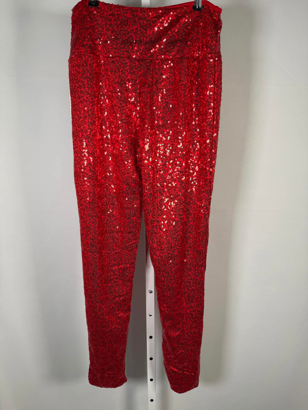 NWT Tipsy Elves Red Sequin High Waisted Leggings Size Medium