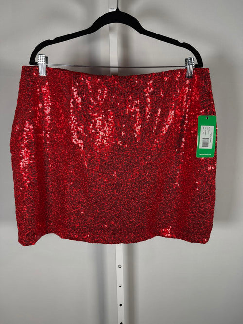 NWT Tipsy Elves Red Sequin Skirt Size XXL