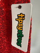 NWT Tipsy Elves Red Sequin Skirt Size XXL