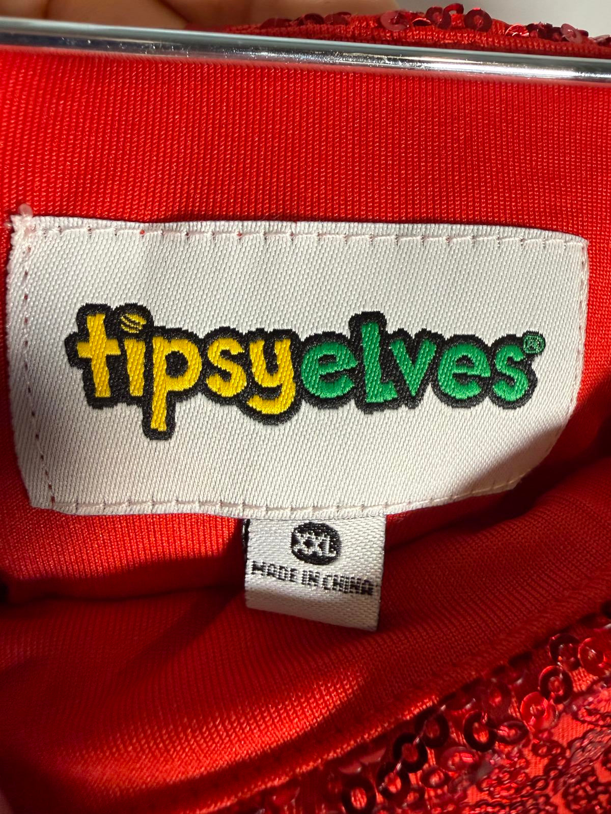 NWT Tipsy Elves Red Sequin Skirt Size XXL