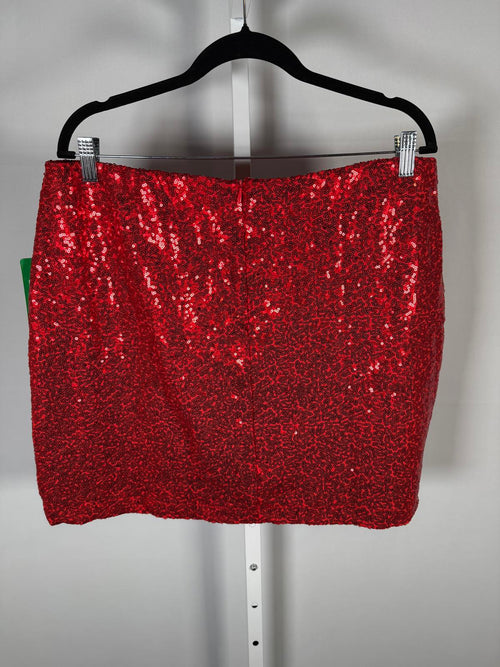 NWT Tipsy Elves Red Sequin Skirt Size XXL