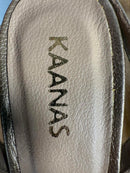 NWB Kaanas Canary Silver Block Heel Sandals Women's Size 10