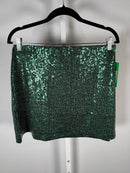 NWT Tipsy Elves Dark Green Sequin Skirt Size Large