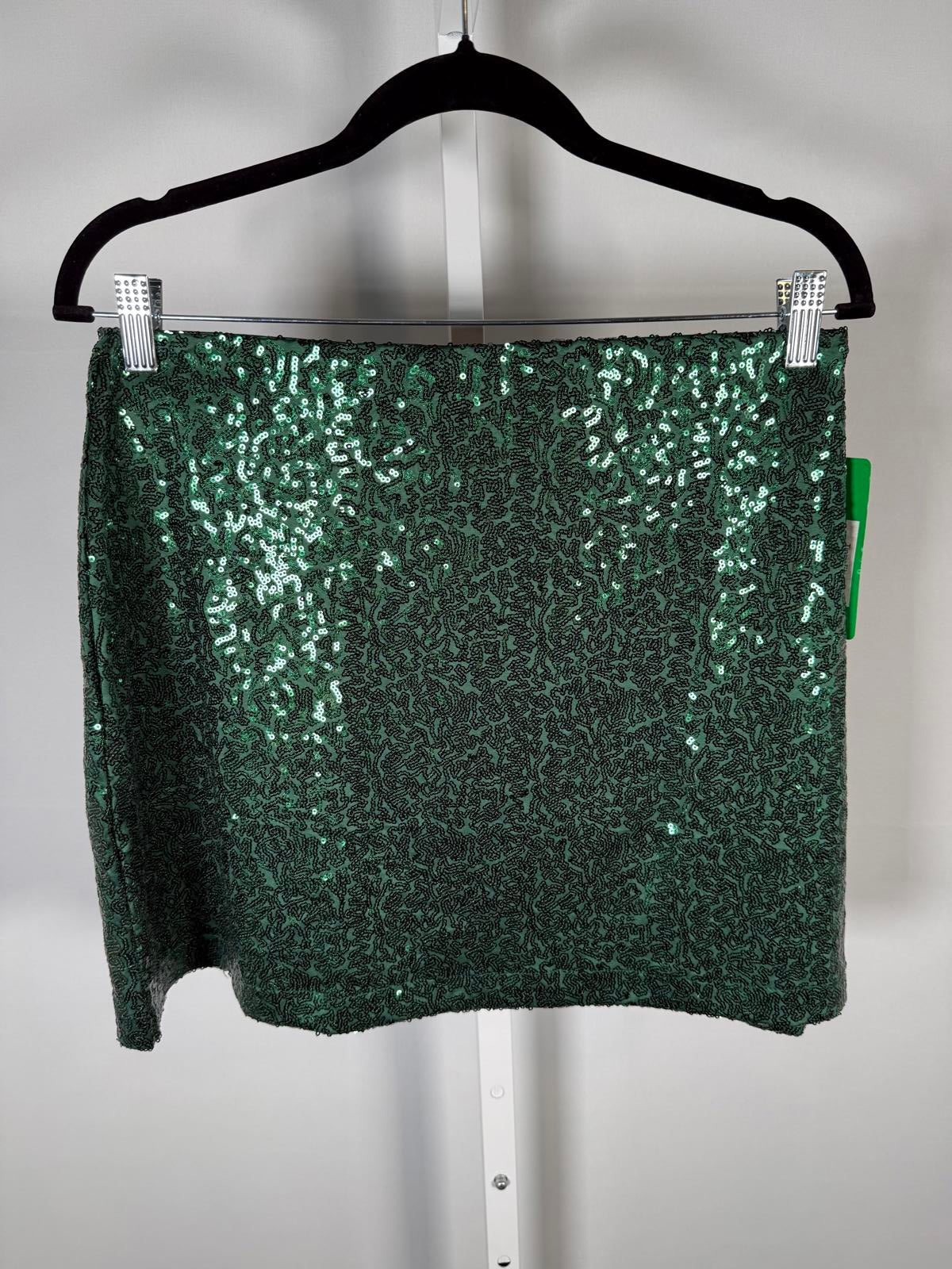 NWT Tipsy Elves Dark Green Sequin Skirt Size XL
