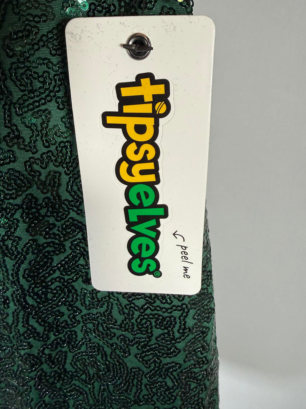 NWT Tipsy Elves Dark Green Sequin Skirt Size Large