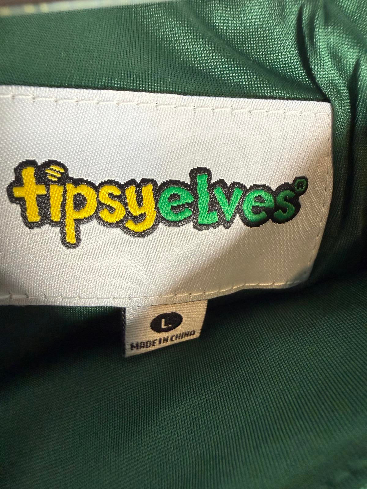 NWT Tipsy Elves Dark Green Sequin Skirt Size Large