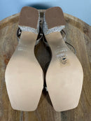 NWB Kaanas Canary Silver Block Heel Sandals Women's Size 10