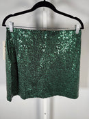 NWT Tipsy Elves Dark Green Sequin Skirt Size Large
