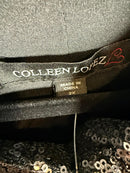 NWT Colleen Lopez Gunmetal Sequin Moto Jacket Sparkly Biker Blazer Size 2X