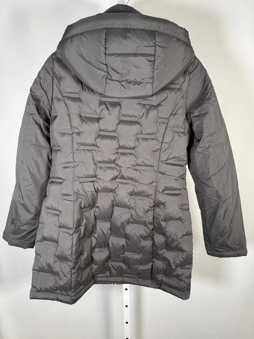NWT Susan Graver Heat Press Mixed Media Jacket with Hood Black Size XXS
