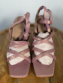 NWB Kaanas Eagle Wrap Heels Pink Women's Size 10