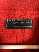 NWT G by Giuliana Faux Suede Shearling Zip Front Coat Red Size Medium