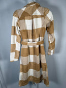 G by Giuliana Women's Black Label Plaid Trench Coat Camel Size XS