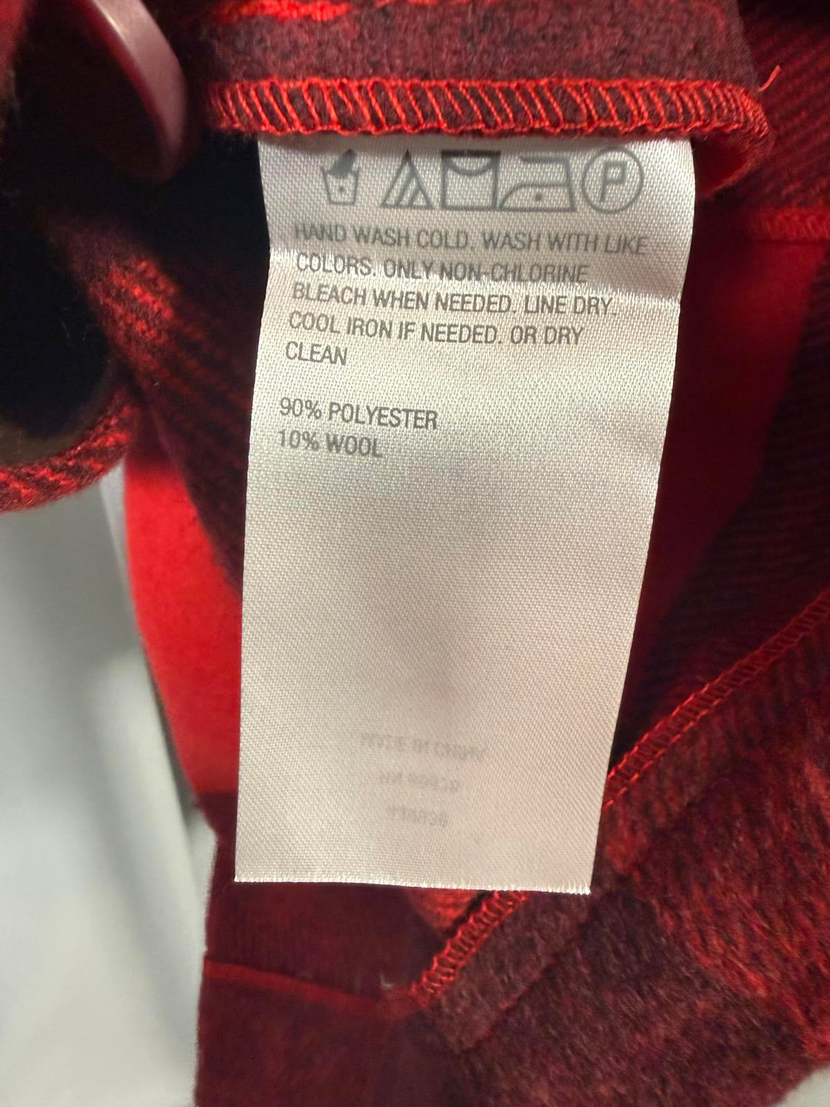 G by Giuliana Women's Black Label Plaid Trench Coat Red Size Small