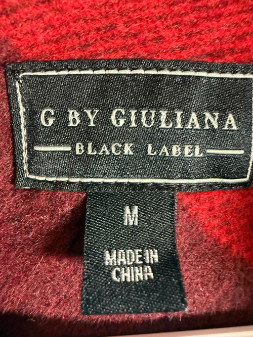 G by Giuliana Women's Black Label Plaid Trench Coat Red Size Medium