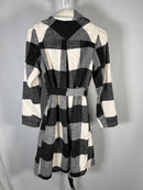 G by Giuliana Women's Black Label Plaid Trench Coat Black Size Medium Petite