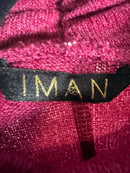 IMAN Women’s Berry Textured Cowl Neck Poncho Tunic Top Elbow Slit Size M/L