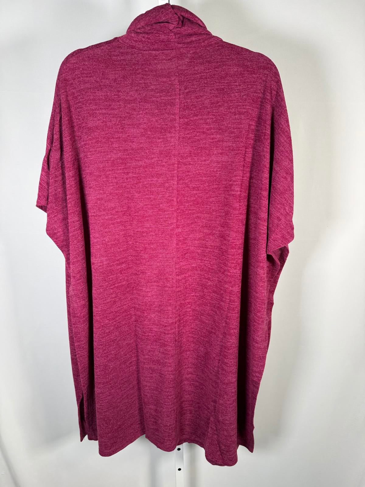IMAN Women’s Berry Textured Cowl Neck Poncho Tunic Top Elbow Slit Size M/L