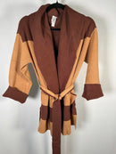 Wayne Collection Women’s Colorblock Belted Wrap Cardigan Coatigan Size Medium